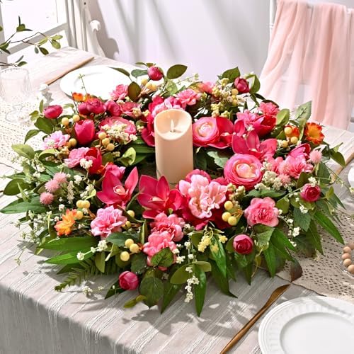 Spring Wreaths for Front Door, 26" Large Spring Summer Easter Wreaths, 2Pcs - Image 6