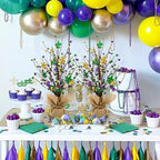 nuvagiki Mardi Gras Table Tree Decorations, 2 Pack 17'' Artificial Berry Blossom Tree Table Centerpiece for Mardi Gras Holiday Decorations, Mardi Gras Home Decor, Mardi Gras Gifts - Image 6