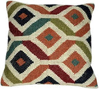 Chouhan Rugs 4 PCS Set of Hand Woven Jute Kilim Cushion Cover Indian Vintage Pillows 18X18 Rug Boho Shams (Pattern 1) - Image 5