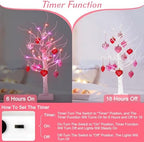 Valentines Day Lighted Birch Trees, 2 Pack with Hanging Heart Ornaments - Image 5