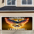 16x7FT 250 Years of Freedom Garage Door Banner, Ameri-ca Eagle with Fire Wings Design 1776–2026, Extra Large Patriotic Outdoor Garage Door Cover for Independence Day Decor by THISFIND