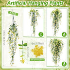 Hotop 6 Pcs Artificial Hanging Plants Ivy Vine with Flowers, Yellow - Image 2
