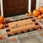Welcome Pumpkin Coir Doormat 17"x30", Fall Outdoor Front Door Mat with Cute Pumpkin Design, PVC Non Slip Backing, Natural Coconut Coir Door Mat for Porch Entryway Halloween Thanksgiving Decor - Image 3
