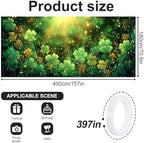6x13 FT St. Patrick's Day Garage Door Banner - Glowing Green Clover Shamrock Backdrop, Large Indoor Outdoor Garage Door Cover,Irish Holiday Decoration for Home,Yard, Party - Image 2