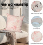 Pink Flower Throw Pillow Covers 22''x22'' Set of 4, Decorative Floral Cushion Covers Vintage Printed Botanical Pillowcases for Couch Sofa Bedroom Farmhouse Livingroom Garden Patio Car - Image 2