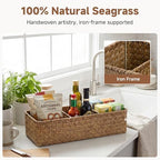 StorageWorks Toilet Paper Basket with Lid, Back of Toilet Baskets, Seagrass - Image 4