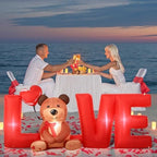 Shappy 9 FT Valentine Inflatable Love Bear, LED Lighted Outdoor Decor - Image 3