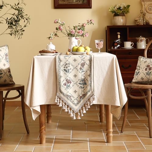 Patdrea Designer French Elegant Linen Table Runner,12"X87"-Audrey A - Image 2