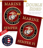 Breeze Decor HS108057-BO-03 Marine Corps Americana Military Decorative Vertical House Flag Set, 28"x 40" w/Flagpole, Multi-Color - Image 3