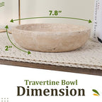FNTSTICGOODS Travertine Decorative Bowl - 7.8” Diameter & 2” Height - Key Bowl for Entryway Table - Travertine - Organic Modern Centerpiece - Beige/Natural - Image 2