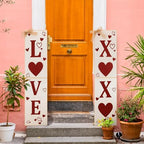 2 Pcs Valentine's Day Porch Sign Love Heart Welcome Wooden Porch Decor Standing Valentine's Day Decoration Rustic Welcome Sign for Patio Front Door Wall Yard Holiday Party, 33" H(Love) - Image 5