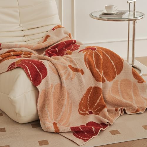 Pumpkin Throw Blanket for Couch 50x60 Fall Halloween Blankets, Soft Cozy Reversible Textured Fleece Fluffy Blanket for Bed Sofa Autumn Home Decor - Image 7
