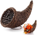 Dandat Smilax Glabra Fall Cornucopia Basket 13.78'' Thanksgiving Cornucopia Horn of Plenty for Fall Autumn Harvest Table Decoration and Thanksgiving Table Centerpiece Party Decorations by Dandat