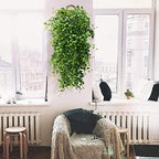 Artificial Hanging Plants 32-in Fake Hanging Plant Fake Ivy Vine Outdoor UV Resistant Plastic Plants (6, Green) - Image 6