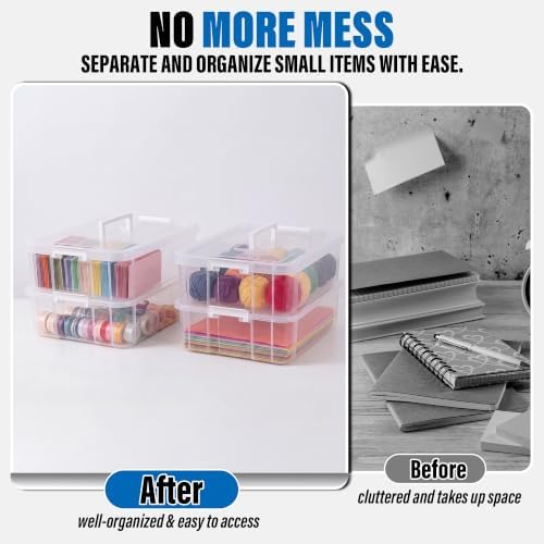 CraftGenes 2-Tier Clear Craft Storage Box with Handle - Image 5