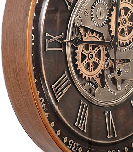 CLXEAST 24 Inch Large Moving Gear Wall Clock for Living Room Decor,Bronze - Image 5