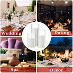 72 Pcs Pillar Candles and Glass, 2.6'' X 4.7'', 5.9'', 7.9'', White - Image 7