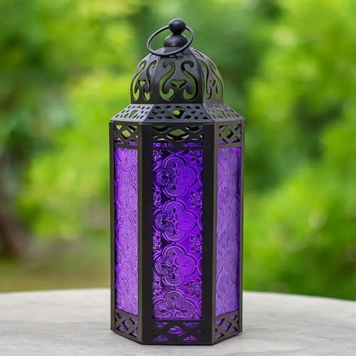 Vela Lanterns Decorative Indoor Gothic Candle Holders, Purple, M, 3-Pack - Image 2