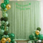 30x8ft Olive Green Tulle Backdrop Curtain with Lights String for Parites, Sheer Backdrop Curtains for Wedding Baby Shower Birthday Party Photo Shoot Decorations - Image 7