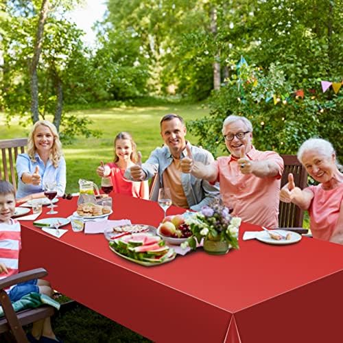 24 Pack 4th of July Tablecloths, Red White and Blue Disposable Plastic Tablecloth, Rectangle Table Cover for Independence Day Memorial Day Veterans Day 250 Anniversary Decorations, 54 x 108 Inch - Image 6