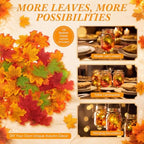 6 Pack DIY Fall Mason Jar Lantern Craft Kit, LED Lights & Maple Leaves - Image 3