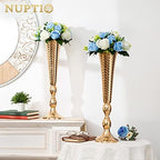 NUPTIO Flower Balls for Wedding Table Centerpieces, Blue & White Fake Rose - Image 2