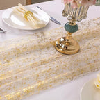 Snowkingdom 10 Pack 10ft Gold Table Runners, Sheer Chiffon Tulle Cheesecloth Sequin Glitter Metallic, Golden Centerpieces Table Decorations for Party Wedding Christmas Birthday Bridal Baby Shower - Image 5
