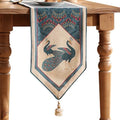 bilingaier Vintage Blue Peacock Small Table Runner for Table,Decorative Linen 102 Inches Long Table Runners,Decor Tabletop for Kitchen,Dining,Tea Party,Home,Christmas,12"x102" by bilingaier