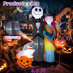 Nervure 6Ft Halloween Decoration Outdoor Inflatable - Halloween Inflatable Decorations with Skeleton Dog and Pumpkin- Blow Up Inflatables with Built-in LED Lights for Yard Garden Lawn Decor - Image 6