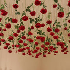 Lyrow 60 Pack Red Roses Artificial Flowers Bulk Hanging Floating Garland Fake Red Rose Vine for Ceiling Decoration Wedding Anniversary Bridal Bouquet DIY Floral Arrangement Proposal Romantic Decor by Lyrow