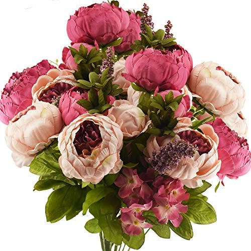 FiveSeasonStuff Mixed Pink Artificial Peony Bouquet Set of 2 by FiveSeasonStuff