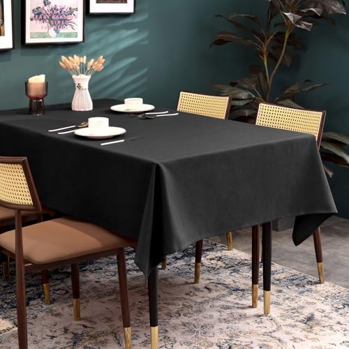 BALCONY & FALCON Rectangle Table Cloth Waterproof Black 57"x85" - Image 2