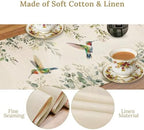 Birds Table Runner, Watercolor Hummingbird Green Sage Eucalyptus Floral Leaves Table Runner for Kitchen Dinning Table Decor Home Wedding Party Holiday, 13x120 Inch - Image 4