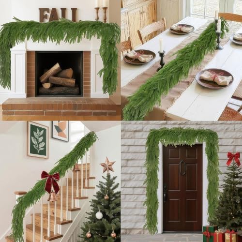 4 Pcs 9 FT Christmas Garland, Artificial Norfolk Pine Garland - Image 4