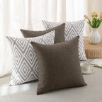 HPUK Throw Pillow Covers 18x18, Set of 4, Natural Couch Pillow Covers - Image 3