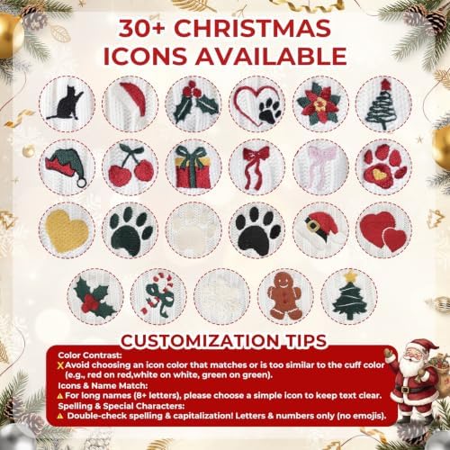Personalized Christmas Stockings with Embroidered Name & Monogram,Custom Embroidered Christmas Stocking,Santa,Snowman & Reindeer Stocking for Family & Fireplace Holiday Decor(4 Pack) - Image 5