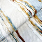 NUYECY Chenille and Cotton Long Pillow for Bed,Striped Textured Boho Long Lumbar Throw Pillow Cover 16x36,Neutral Accent Decorative Body Pillow Case for Couch Sofa Bedroom,Light Blue Earth Tones - Image 2