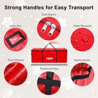 Extra Large Christmas Tree Storage Bag 12 ft for Xmas Trees - Red - Image 5