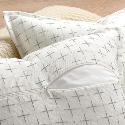 ZWJD Pillow Covers 26x26 Set of 2 Soft Polyester Textured Pillow Covers with Stylish Flange Edge Cozy Farmhouse Throw Pillows for Couch Bed Sofa Living Room - Image 3