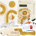 DIY Rope Canvas Kit for Beginners - Complete Macrame Ropes Supplies & Tools | DIY Macrame Art Wall Hanging Decor Starter Set, Craft Kits for Adults, Boho Wall Art Aesthetic Home Decoration (Khaki) by BeadHub