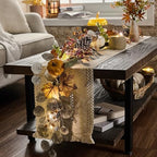 Valery Madelyn 6ft Fall Maple Leaves Garlands for Mantle with Pumpkins - Image 3