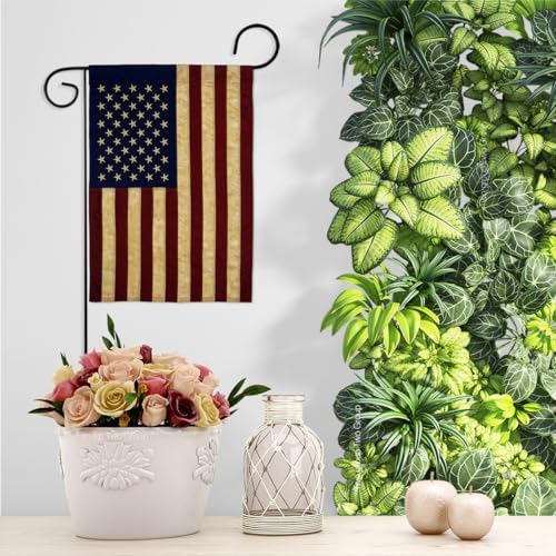 USA Vintage Garden Flag Stand Kit Wall Hanging Decor for Home Porch Patio Post Embroidered Old Glory Decorations Welcome Yard Sign Applique Tapestry Sewing Handcraft Gifts for Grandma - Image 5