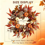 22-24 Inch Fall Wreaths for Front Door, Artificial Autumn Leaf Wreath Decor - Image 2