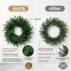 Christmas Decorations - 26 Inch Real Touch Pine Wreath for Front Door - Image 4