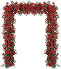 Suncalla 8 Pack 6.56ft Artificial Rose Flower Garland Silk Flocked Red Rose Garland Faux Eucalyptus Peony Flower Vine for Wedding Party Table Centerpiece Arch Background Decor(Eucalyptus) by Unknown