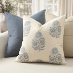 YCOLL Vintage Floral Print Pillow Covers 22x22 Set of 2 Patterned Accent Decorative Cushion Covers Modern Farmhouse Throw Pillow Covers for Sofa Couch Chair Bed Living Room Home Decor, Light Blue - Image 2