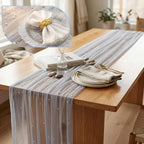 Light Gray 10 Pcs Pearl Gauze Table Runner 120 Inch 10ft Pearl Sheer Tulle Table Cloth Centerpieces for Home Wedding Birthday Bridal Baby Shower Party Favor Holiday Dining Decorations - Image 6