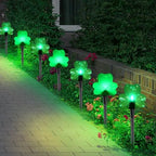 2*4 Pack LED St. Patricks Shamrock Pathway Lights for St. Patricks Day Decorations, Green Lucky Clover Pathway Stake Lights Outdoor Waterproof, UL Certified for Lawn Yard Walkway Irish Decor, Plug In - Image 3