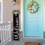 Front Porch Welcome Standing Sign 45"X9" Wood Black - Image 6