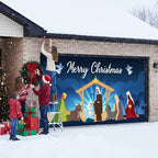 Garage Door Christmas Cover 7x16FT: Garage Nativity Scene Decorations with Bar Magnets & Ropes, Holiday Garage Door Banner Decorative Xmas for Indoor Outdoor [Include Installation Instructions] - Image 5